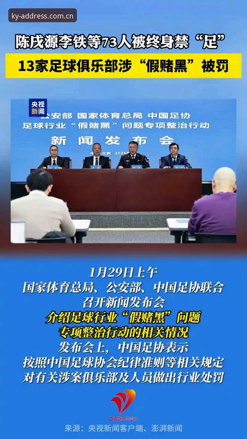 4个维度拆解足协第三批禁足名单：17人终身禁足，48人五年处罚，ky体育官网可速查